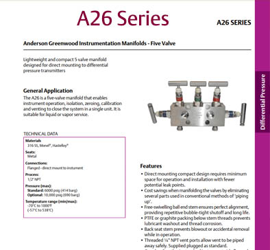 A26 - 5 Valve DP Manifold